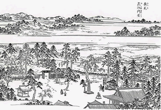 広尾毘沙門堂(『江戸名所図会』)